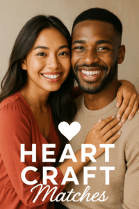 Happy interracial couple smiling, representing HeartCraft Matches’ commitment to verified, serious, cross-cultural relationships built on trust and compatibility.